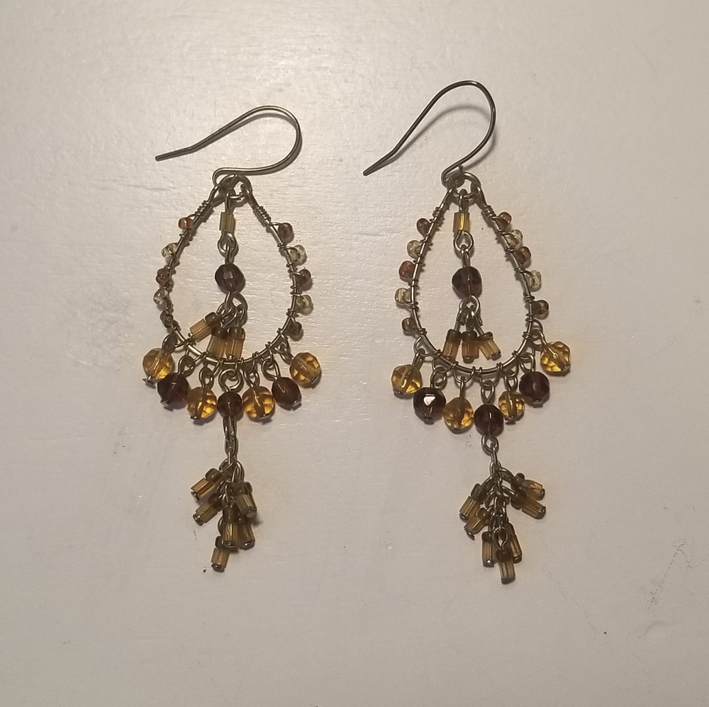 Vintage Beaded Dangle Earrings